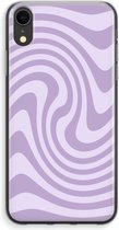 Case Company® - Hoesje geschikt voor iPhone XR hoesje - Swirl Paars - Soft Cover Telefoonhoesje - Bescherming aan alle Kanten en Schermrand