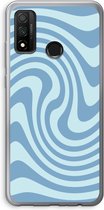 Case Company® - Hoesje geschikt voor Huawei P Smart (2020) hoesje - Swirl Blauw - Soft Cover Telefoonhoesje - Bescherming aan alle Kanten en Schermrand