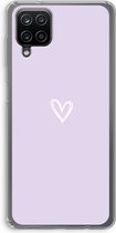 Case Company® - Hoesje geschikt voor Samsung Galaxy A12 hoesje - Klein hartje paars - Soft Cover Telefoonhoesje - Bescherming aan alle Kanten en Schermrand