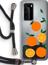 Case Company® - Hoesje met koord geschikt voor Huawei P40 Pro hoesje met Koord - Will you be my clementine - Telefoonhoesje met Zwart Koord - Bescherming aan alle Kanten en Over de Schermrand