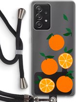Case Company® - Hoesje met koord geschikt voor Samsung Galaxy A52s 5G hoesje met Koord - Will you be my clementine - Telefoonhoesje met Zwart Koord - Bescherming aan alle Kanten en Over de Schermrand