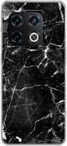 Case Company® - Hoesje geschikt voor OnePlus 10 Pro hoesje - Zwart Marmer - Soft Cover Telefoonhoesje - Bescherming aan alle Kanten en Schermrand