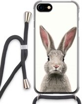 Case Company® - Hoesje met koord geschikt voor iPhone SE 2020 hoesje met Koord - Daisy - Telefoonhoesje met Zwart Koord - Extra Bescherming aan alle Kanten en Over de Schermrand