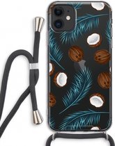 Case Company® - Hoesje met koord geschikt voor iPhone 11 hoesje met Koord - Kokosnoot - Telefoonhoesje met Zwart Koord - Extra Bescherming aan alle Kanten en Over de Schermrand