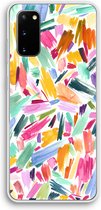 Case Company® - Hoesje geschikt voor Samsung Galaxy S20 hoesje - Watercolor Brushstrokes - Soft Cover Telefoonhoesje - Bescherming aan alle Kanten en Schermrand
