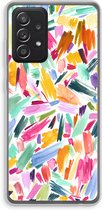 Case Company® - Hoesje geschikt voor Samsung Galaxy A52s 5G hoesje - Watercolor Brushstrokes - Soft Cover Telefoonhoesje - Bescherming aan alle Kanten en Schermrand
