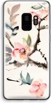 Case Company® - Hoesje geschikt voor Samsung Galaxy S9 hoesje - Japanse bloemen - Soft Cover Telefoonhoesje - Bescherming aan alle Kanten en Schermrand