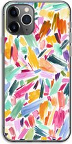 Case Company® - Hoesje geschikt voor iPhone 11 Pro hoesje - Watercolor Brushstrokes - Soft Cover Telefoonhoesje - Bescherming aan alle Kanten en Schermrand