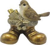 Clayre & Eef Figurine Oiseau 9 cm Couleur or Polyrésine Accessoires de maison