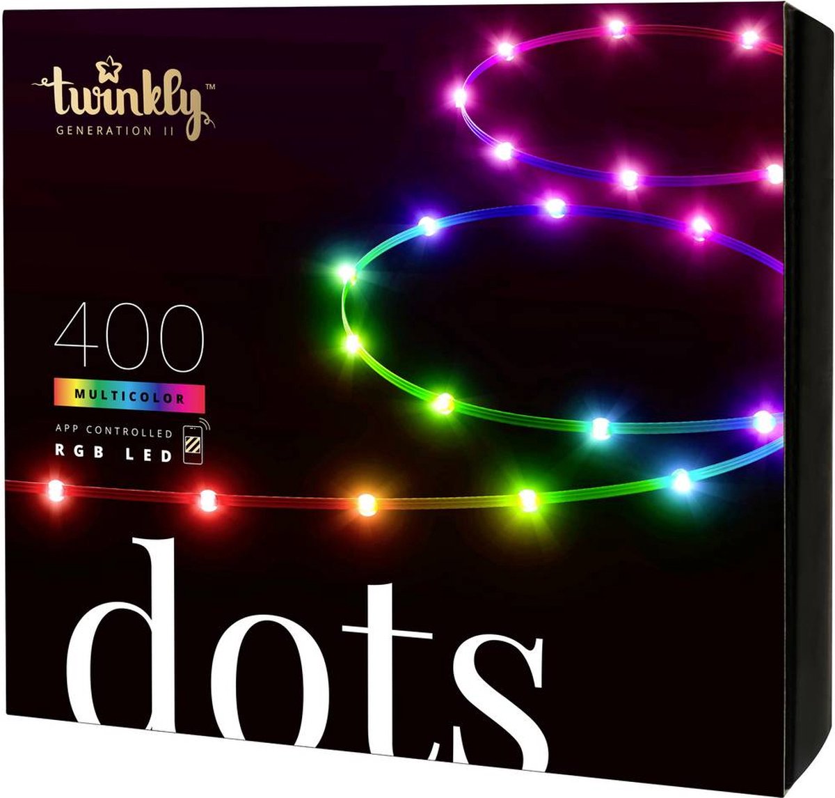Twinkly Dots – App-gestuurde flexibele LED lichtsnoer met 400 RGB 16 miljoen kleuren 20 meter transparant draad – foto 3