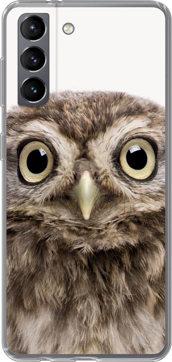 Telefoonhoesje Geschikt voor Samsung Galaxy S21 hoesje - Uilskuiken - Uil - Portret - Bruin - Vogel - Jongens - Meisjes - Siliconen Telefoonhoesje Telefoonhoesje