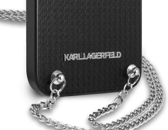Coque arrière pour iPhone 13 Pro Max - Karl Lagerfeld - Zwart uni - Similicuir
