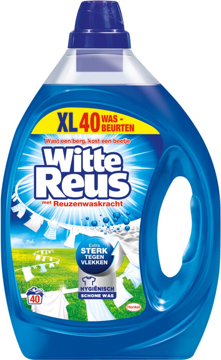 4x Witte Reus Vloeibaar Wasmiddel Wit 2 liter