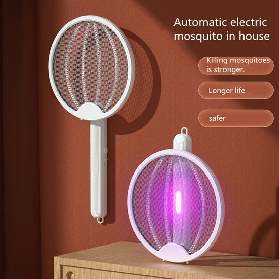 Xtraworks -2 in 1 Ophang bare elektrische muggenmepper - Oplaadbare vliegen / muggenmepper - UV-lamp - USB OplaadbaarWit