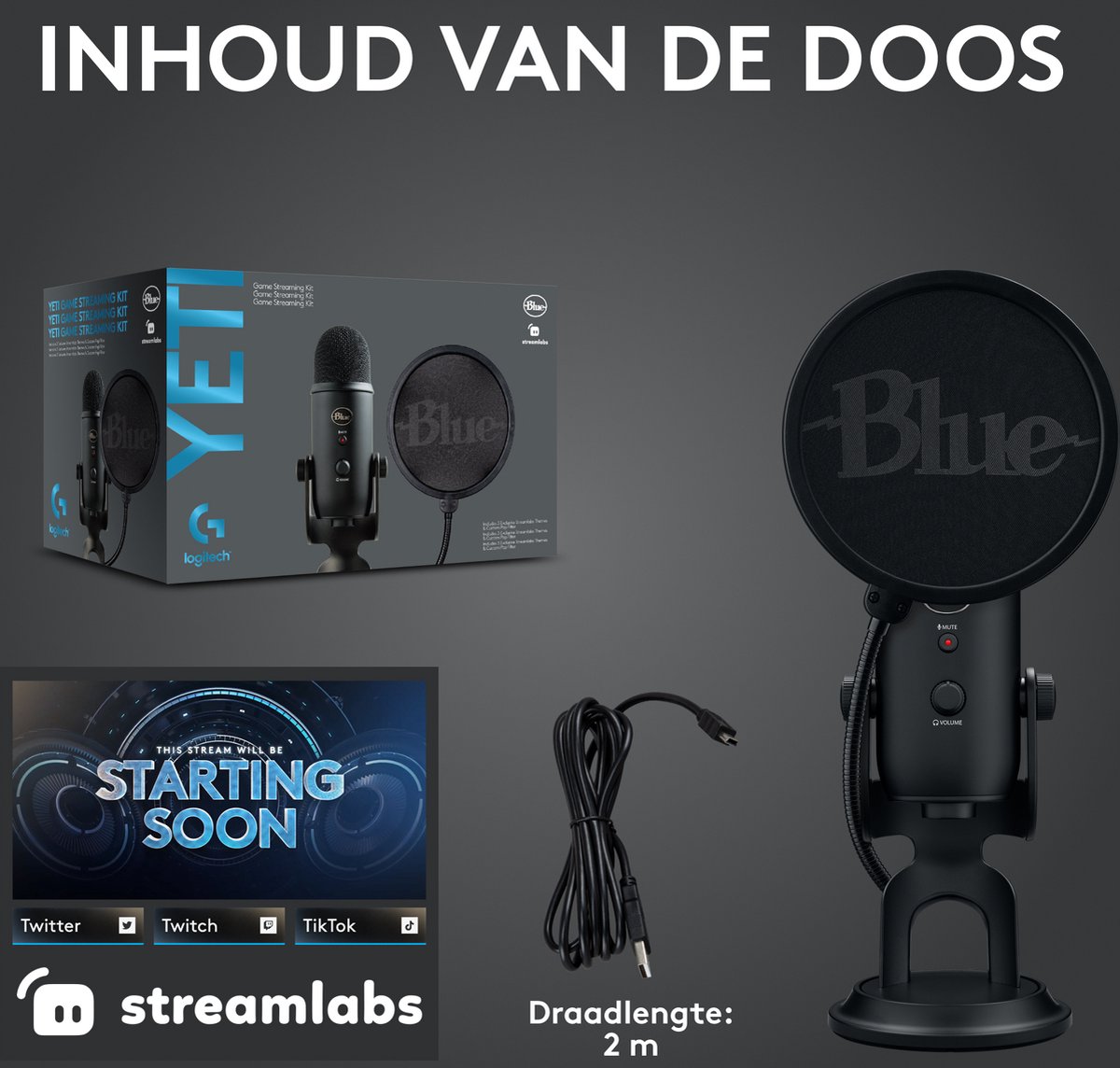 Blue Microphones Yeti Game Streaming Kit Noir Microphone de table