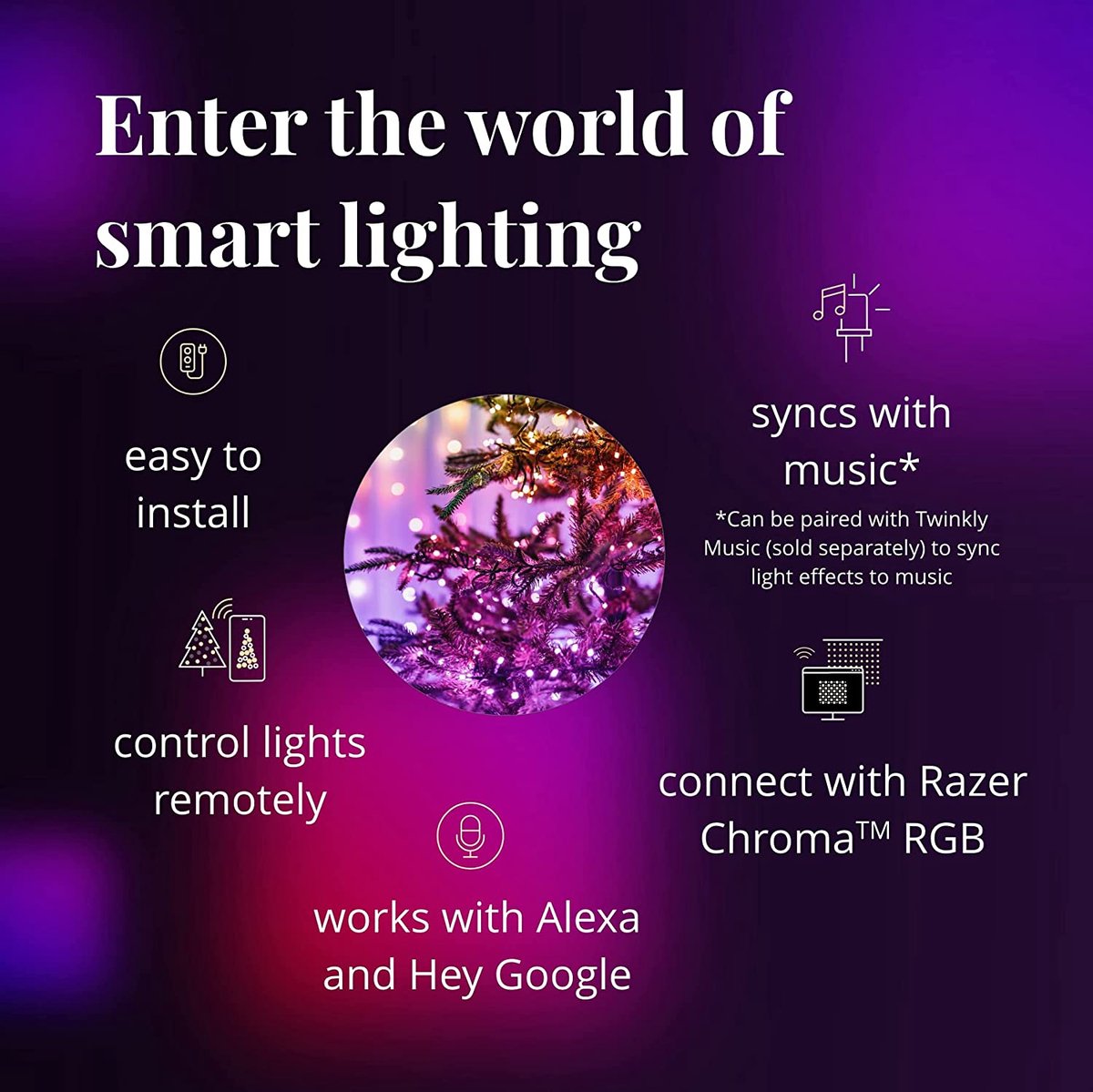 Twinkly Strings Lichtsnoer - 48M - LED Verlichting - RGB & Warm Licht - Dimbaar - Binnen & Buiten - Bluetooth Wifi - Werkt met Homekit, Homey, Google Home, Razer Chroma - Zwart – foto 6