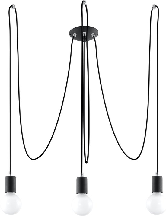 Trend24 Hanglamp Edison 3 - E27 - Zwart