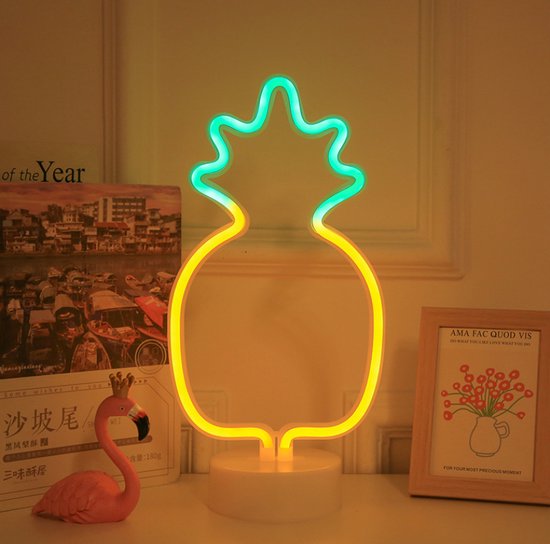 Led nachtlamp - 3D Ananas - Led lamp - Sfeerverlichting - Led lamp van Merkloos — afbeelding 2
