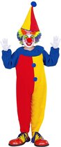 Widmann - Clown & Nar Kostuum - Circus Clown Hilarius Kind Kostuum - blauw,rood,geel - Maat 110 - Carnavalskleding - Verkleedkleding