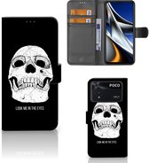 Bookcase Xiaomi Poco X4 Pro 5G GSM Hoesje Skull Eyes