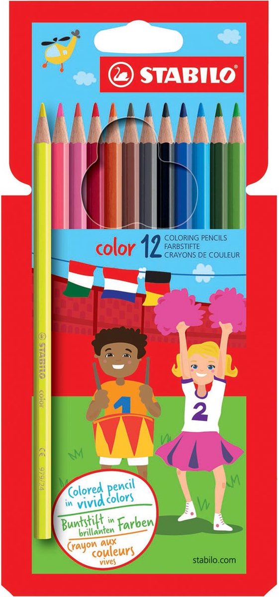 Kleurpotloden STABILO Color 979 kartonnen etui à 12 kleuren - 6 stuks