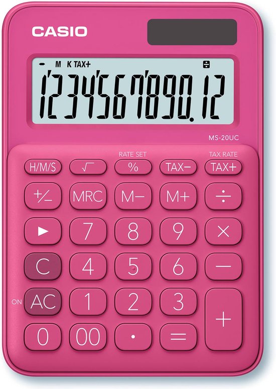 CALCULATRICE CASIO BUREAU ROSE - MS-20UC-PK –