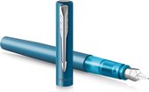 Parker Vector XL vulpen | metallic groenblauwe lak op messing met chroom detail | medium penpunt met blauwe inkt navulling | cadeauverpakking
