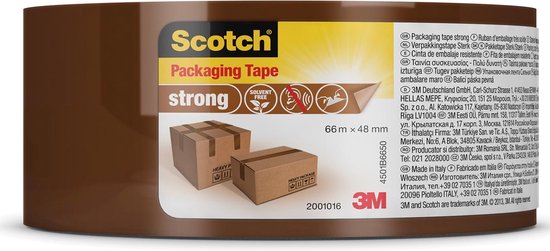 Ruban d'emballage Scotch® Strong, marron, 66 mx 48 mm, 1 rouleau