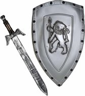 Ridders verkleed wapens set - schild met zwaard van 68 cm - Speelgoed voor kinderen