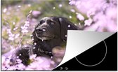 KitchenYeah® Inductie beschermer 76x51.5 cm - Hond - Bloemen - Huisdier - Kookplaataccessoires - Afdekplaat voor kookplaat - Inductiebeschermer - Inductiemat - Inductieplaat mat