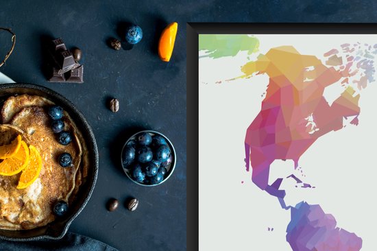 KitchenYeah® Inductie beschermer 80x52 cm - Wereldkaart - Kleuren - Modern - Kookplaataccessoires - Afdekplaat voor kookplaat - Inductiebeschermer - Inductiemat - Inductieplaat mat