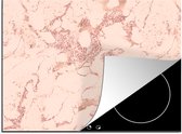 KitchenYeah® Inductie beschermer 59x52 cm - Marmer print - Rose goud - Patronen - Chic - Kookplaataccessoires - Afdekplaat voor kookplaat - Inductiebeschermer - Inductiemat - Inductieplaat mat