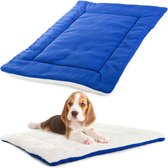 Hondenkussen van 100% zachte polyester - Hondenbed - Huisdiermat - Makkelijk te reinigen - Maat M  - 50 x 35 x 2 cm - Blauw