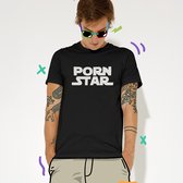 T-shirt homme avec imprimé Porn Star | Zwart - Taille XL | Col rond | 100% coton
