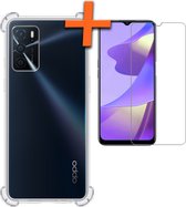 Hoesje Geschikt voor OPPO A16 Hoesje Shock Proof Cover Case Shockproof Met Screenprotector - Hoes Geschikt voor OPPO A16 Hoes Siliconen Back Case - Transparant