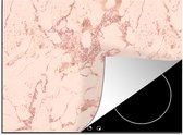 KitchenYeah® Inductie beschermer 75x52 cm - Marmer print - Rose goud - Patronen - Chic - Kookplaataccessoires - Afdekplaat voor kookplaat - Inductiebeschermer - Inductiemat - Inductieplaat mat