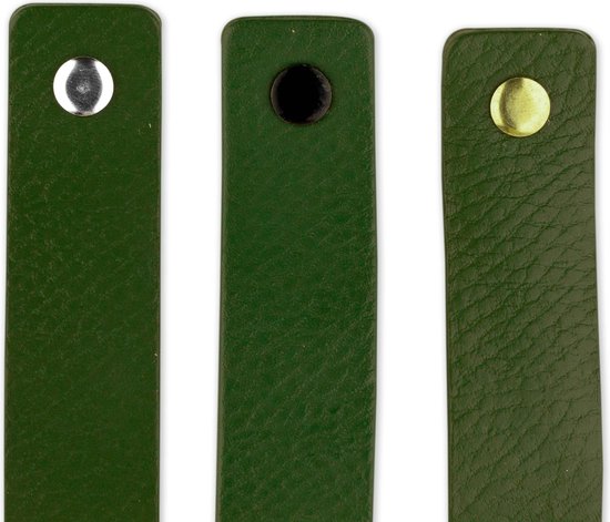 Lada Gezamenlijk Drama Leren handgrepen - Olijf groen - 12 stuks - 16,5 x 2,5 cm | incl. 3 kleuren  schroeven... | bol.com