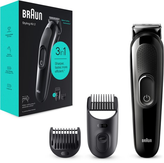 Braun Multigroomer 3 SK2300, 3-in-1 Baardtrimmer Voor Mannen, Haartrimmer, Voor Gezicht, Haar