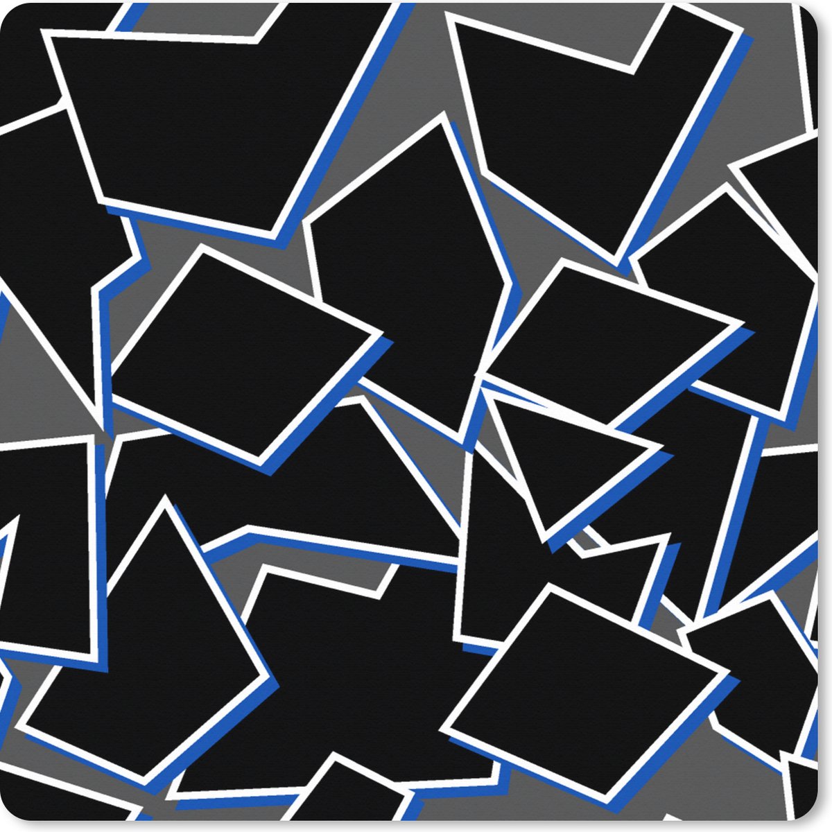 Muismat XXL - Bureau onderlegger - Bureau mat - Vormen - Geometrie - Zwart - Design - 60x60 cm - XXL muismat