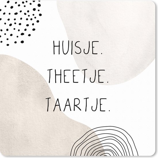 Muismat XXL 60x60 cm - Bureau onderlegger - Bureau mat Pastel - Eten en drinken - Quote - Bureaumat - Gaming mousepad xl - Bureaulegger groot - Computer deskmat