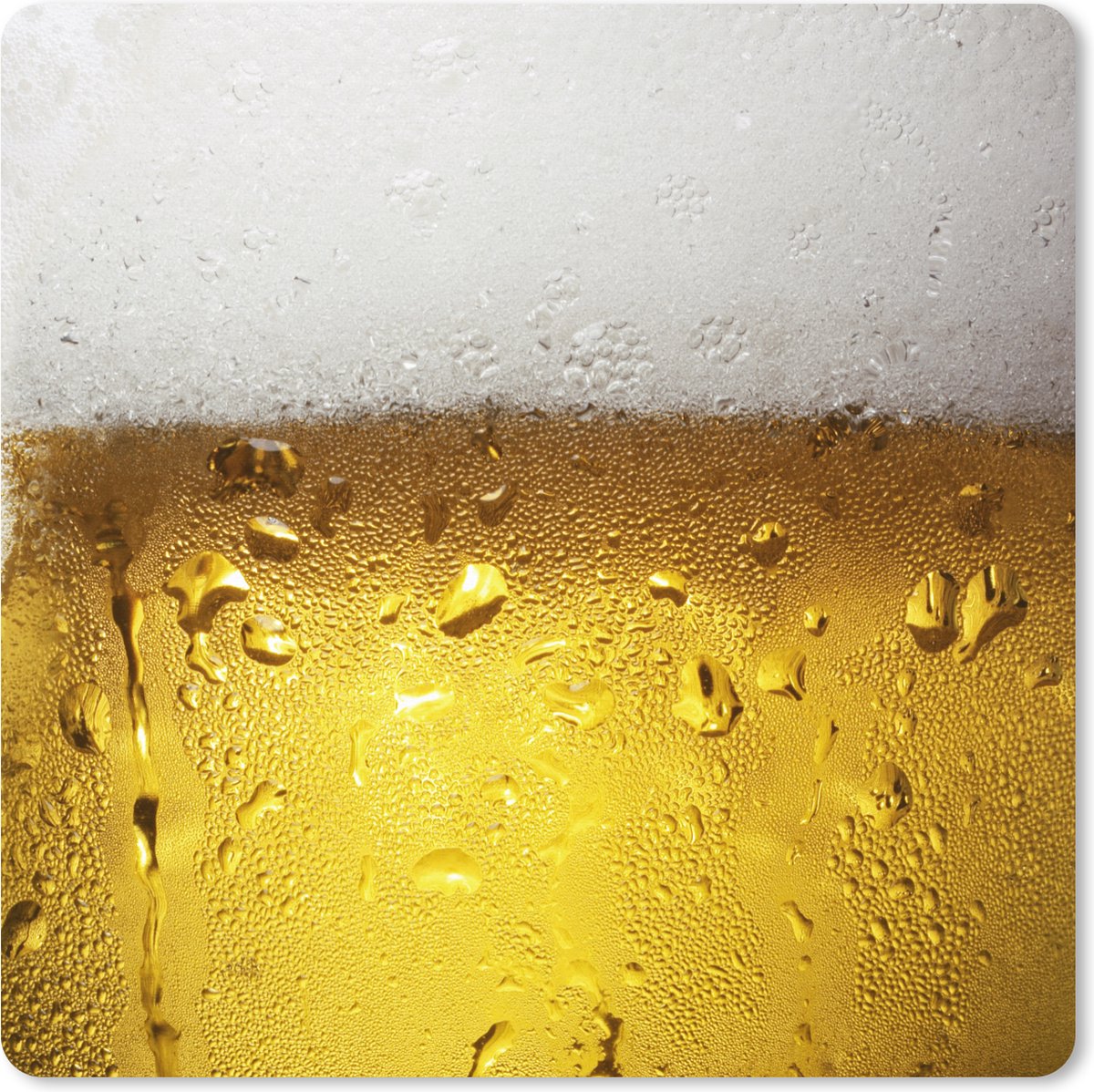Muismat XXL 80x80 cm - Bureau onderlegger - Bureau mat Overvol glas bier met condensatie - Bureaumat - Gaming mousepad xl - Bureaulegger groot - Computer deskmat