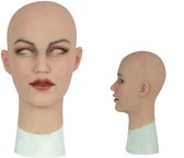 Siliconen - Vrouwelijk - Masker - Gezicht - 100% Siliconen - Realistisch - Crossdresser - Transgender - Mastectomie - Hoofd - Gezichtsmasker - Female Face