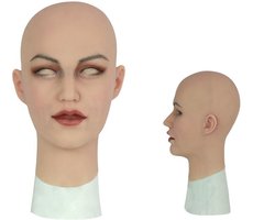 Siliconen - Vrouwelijk - Masker - Gezicht - 100% Hypoallergene Medische Siliconen - Realistisch - Crossdresser - Transgender - Mastectomie - Hoofd - Gezichtsmasker - Female Face