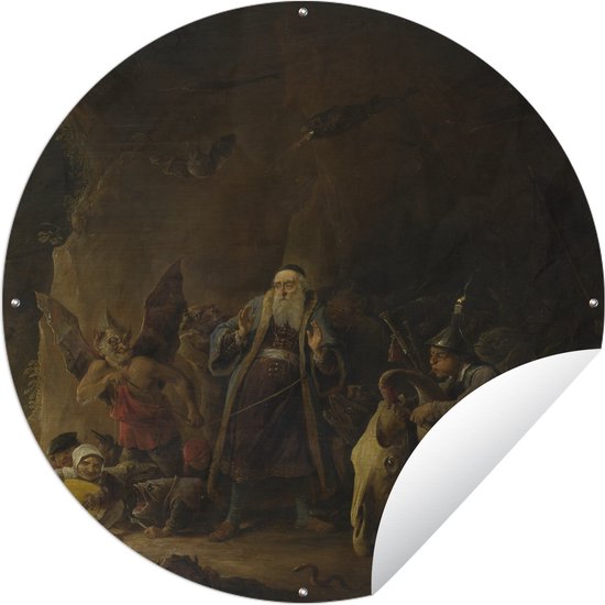 Tuincirkel The rich man being led to hell - David Teniers de Jonge - 60x60 cm - Ronde Tuinposter - Buiten