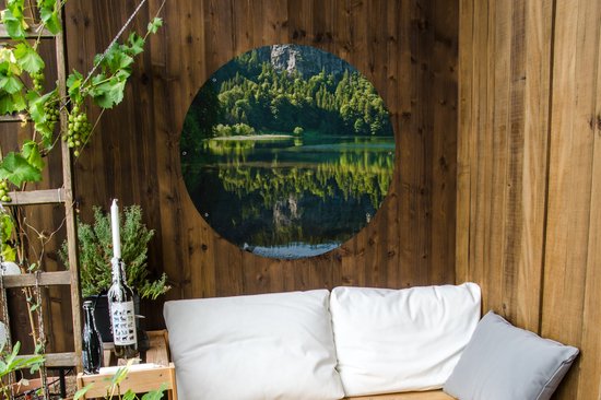 Affiche de jardin autour de la Forêt-Noire - Vue du littoral du Feldsee dans la Forêt-Noire allemande Affiche de jardin - Affiche de jardin ronde 90x90 cm - Toile de jardin / Toile d'extérieur / Peintures d'extérieur (décoration de jardin)