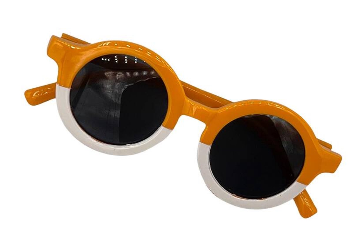 Kinder-zonnebril voor jongens/meisjes - kindermode - fashion - zonnebrillen - white/yellow - wit/geel