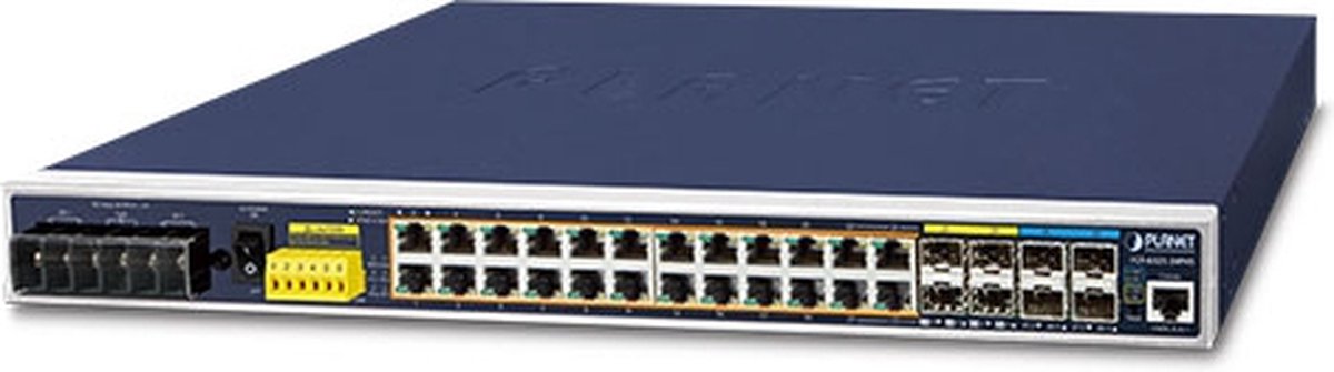 PLANET IGS-6325-24P4X netwerk-switch Managed L3 Gigabit Ethernet (10/100/1000) Power over Ethernet (PoE) 1U Zwart, Blauw