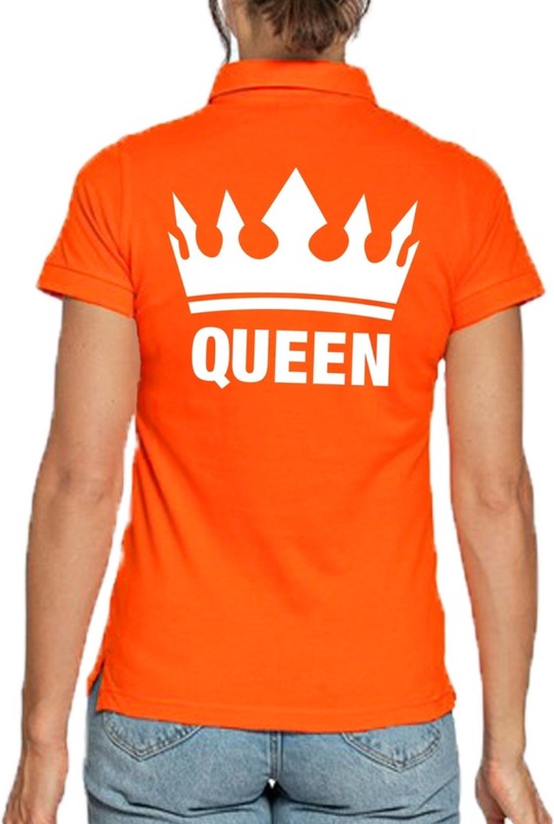 Koningsdag poloshirt / polo t-shirt Queen oranje voor dames - Koningsdag / EK WK XL