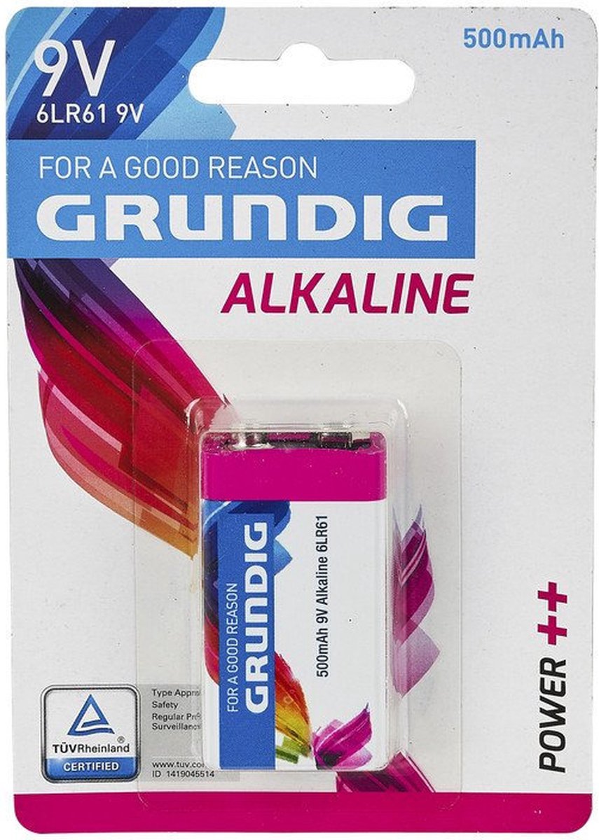 4x pièces Grundig V9 Plus pile alcaline - LR61 - 9 Volt Block batteries
