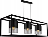 Malia - Moderne zwarte hanglamp - rechthoekige model unieke design e27 - woonkamer hanglamp - keuken plafondlamp - Lamp met een uniek design